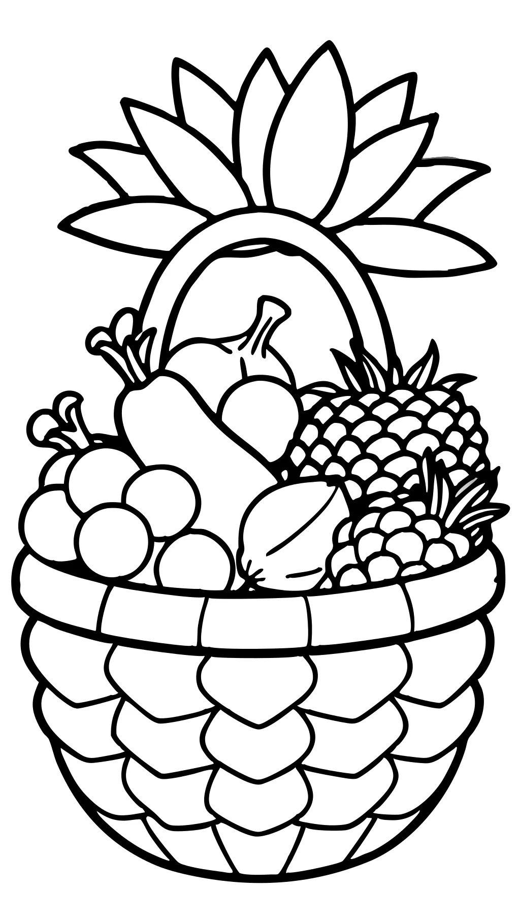 coloriage de panier de fruits